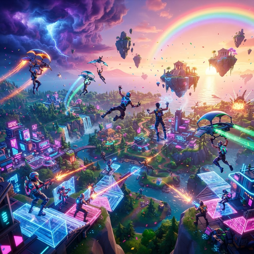 Ação intensa de uma partida de battle royale