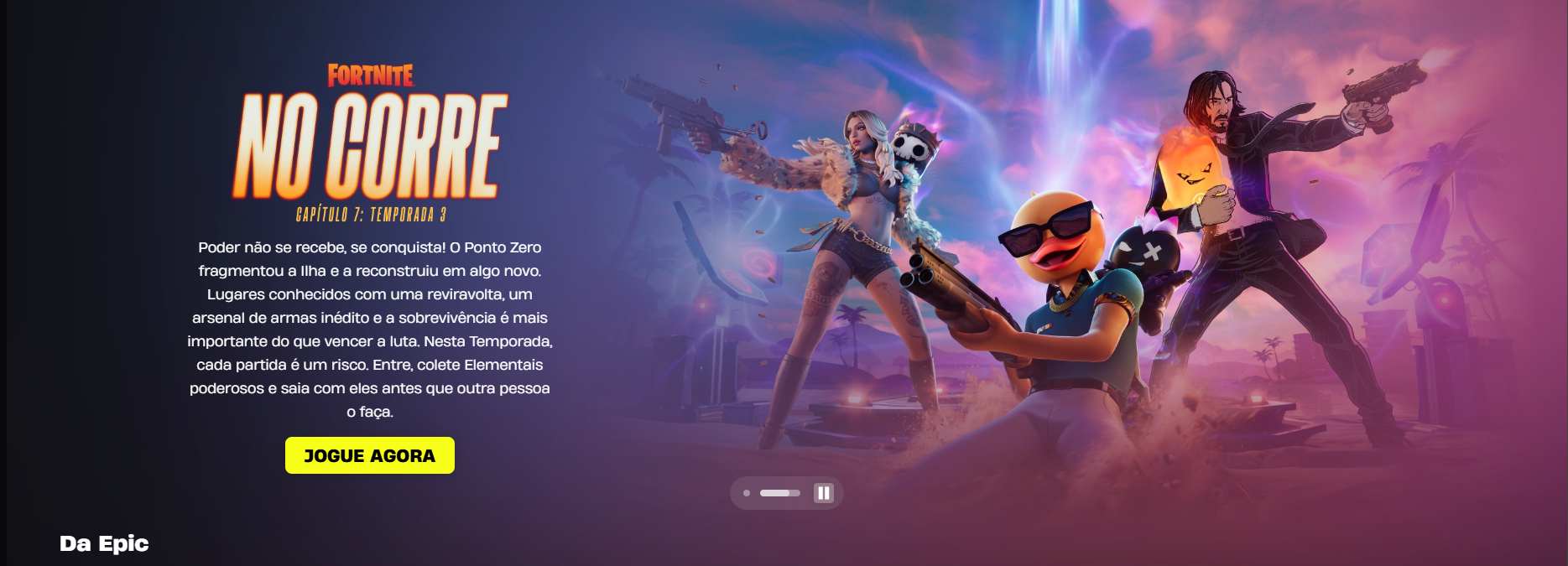 Personagens de Fortnite em ação